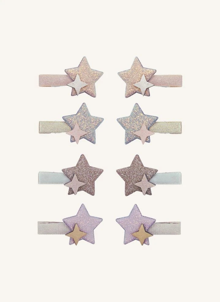 Mimi & Lula - 8-teiliges Starlight-Glitter-Haarspangen-Set | Rosa