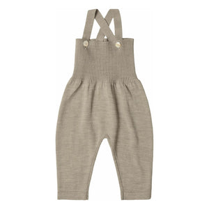 FUB - Merinowolle High-Waist-Latzhose | Heather Beige