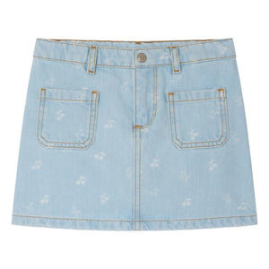 Bonpoint - Tison Cerises Denim Etek | Açık Mavi