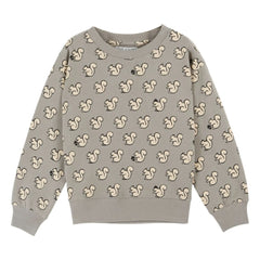 Emile et Ida - Eichhörnchen Bio-Baumwoll-Sweatshirt | Grau