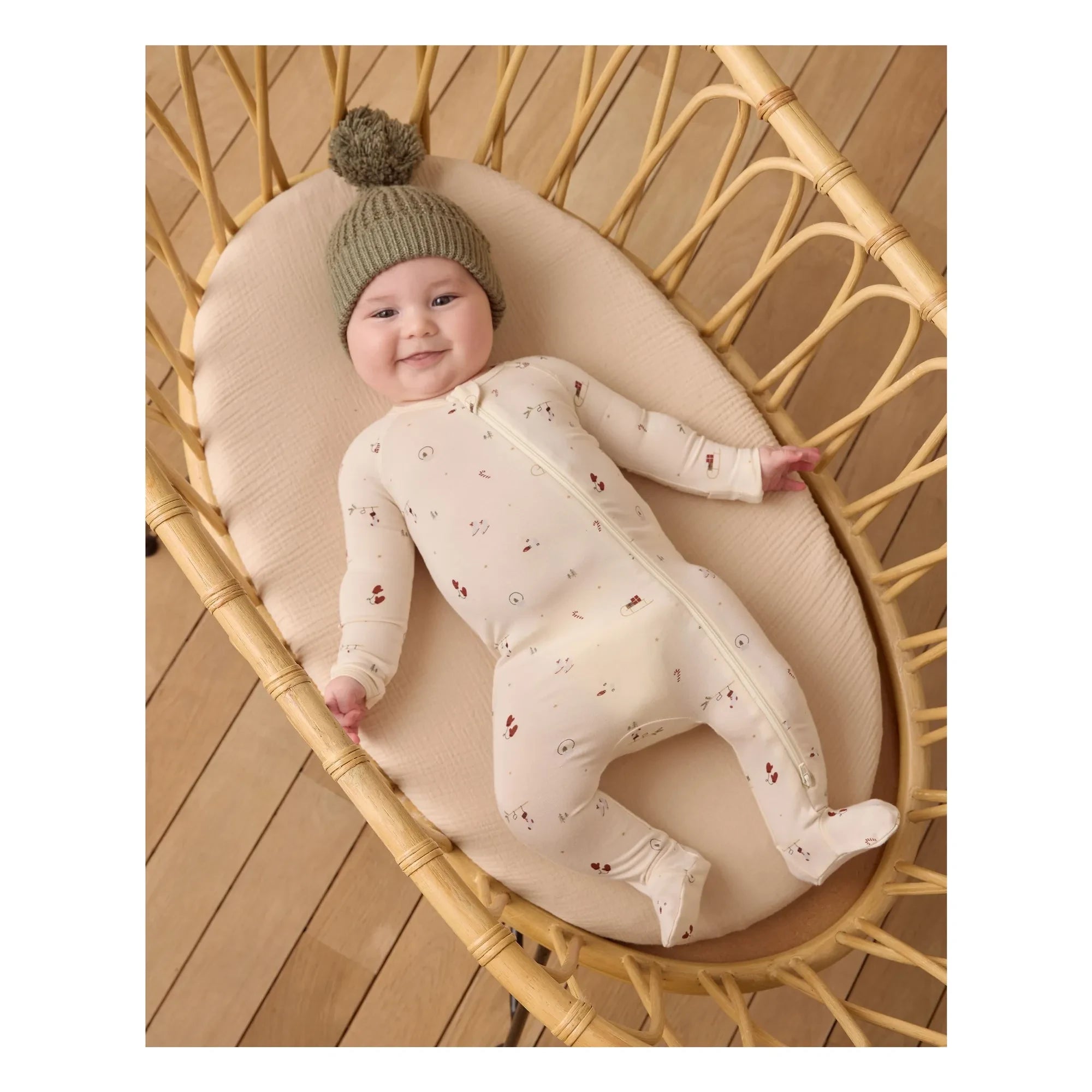 Quincy Mae - Winter Wonderland Overall mit Füßen | Ecru