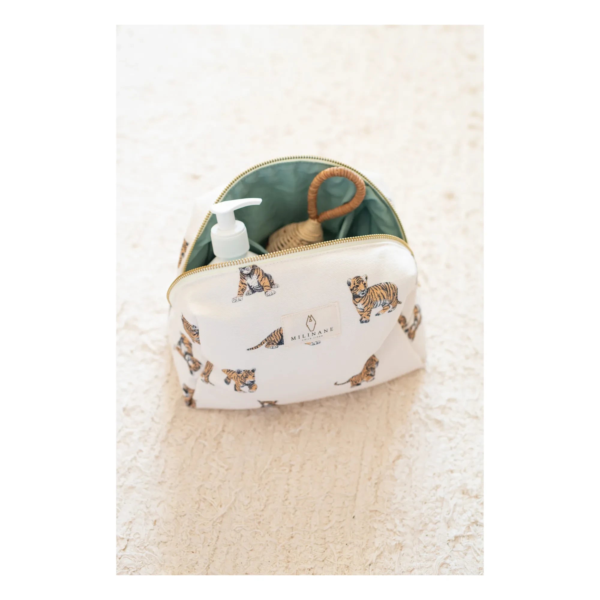 Milinane - Pflegetasche in Jade | Weiß