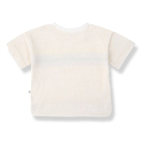 1+ in the family - Alocs Gestreiftes Handtuch-T-Shirt | Weiß