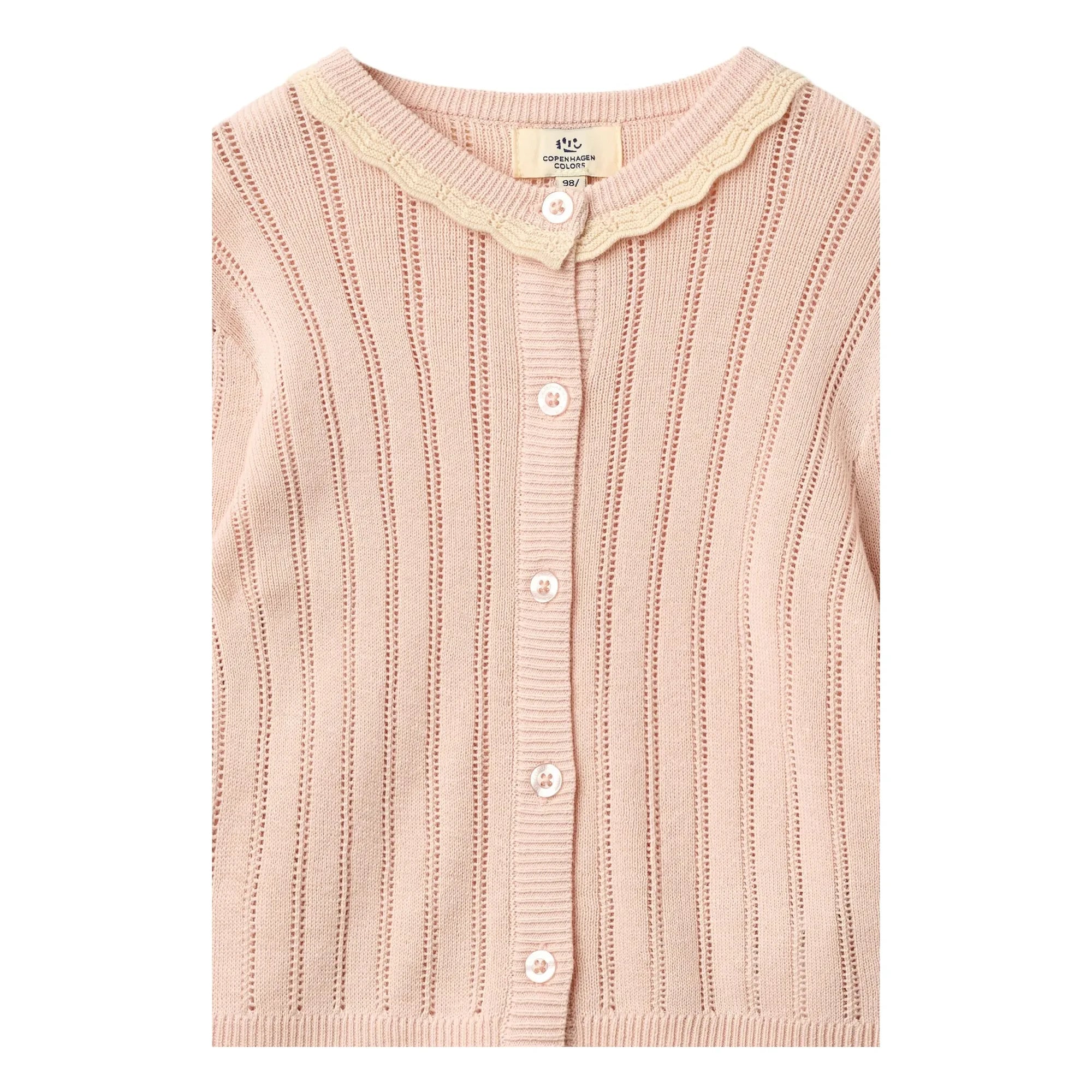Copenhagen Colors - Gepunktete Bio-Baumwollstrickjacke | Pfirsich