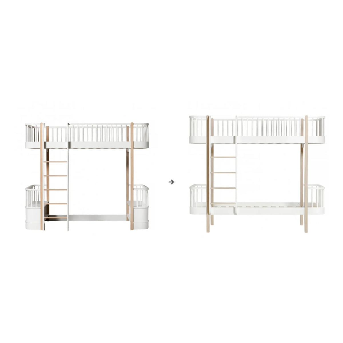 Oliver Furniture - Umrüstkit für Etagenbett, Weiß/Buche
