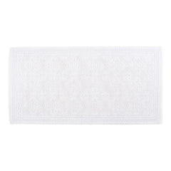 Haomy - Baumwoll-Badematte mit geprägtem Muster 55x110cm | Weiß