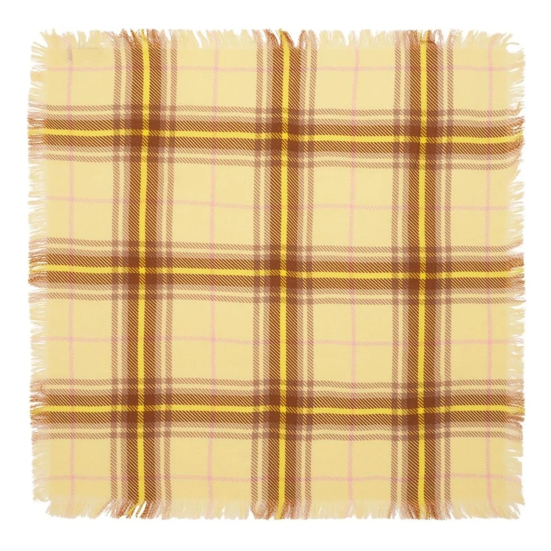 Bompard - Mini Karo Tartan Kaschmirschal | Zitronengelb