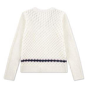 Lacoste – Pullover aus Bio-Baumwolle mit Zopfmuster | Ecru