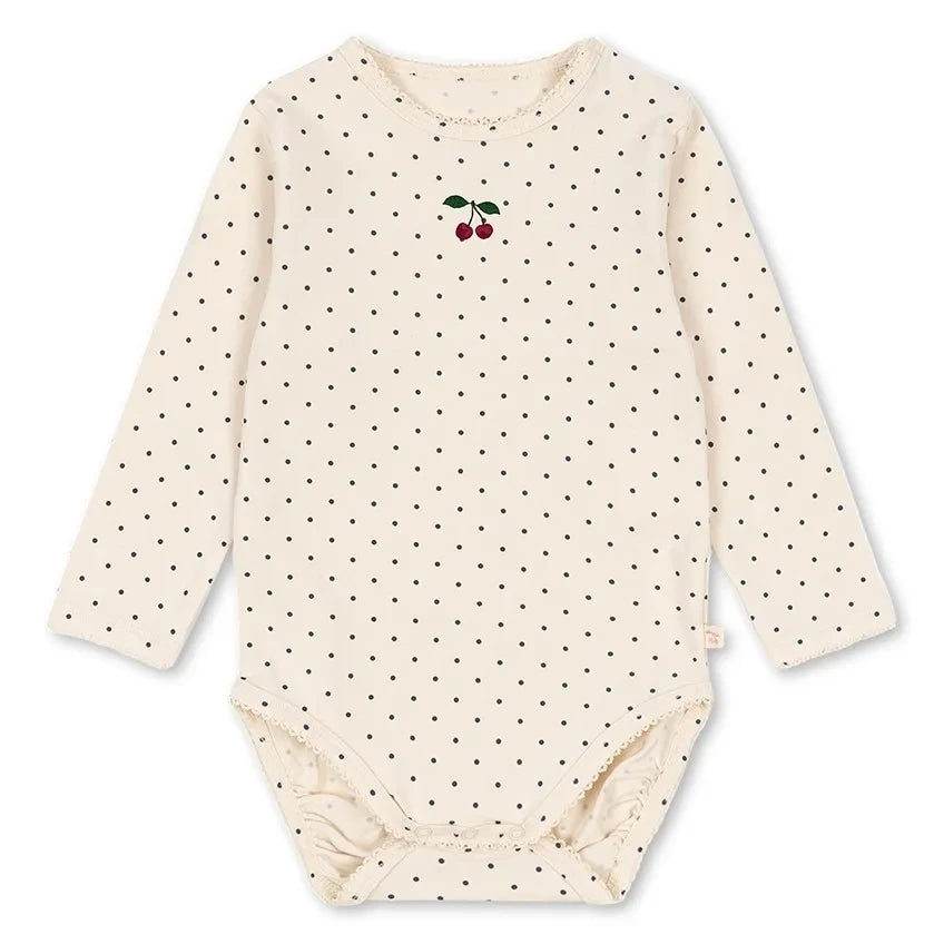 Konges Sløjd - Basic Polka Dot Bio-Baumwoll-Body | Ecru