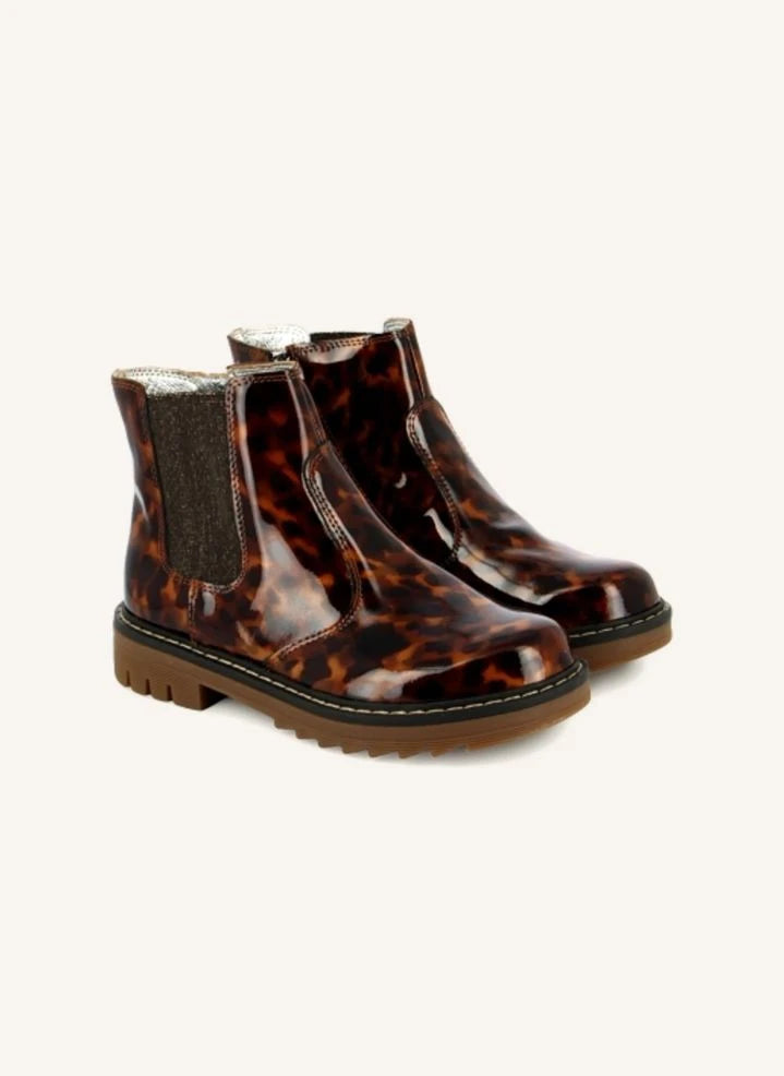 Pom d'Api - Boots Sid JodZip Marmoriertes Lackleder | Braun