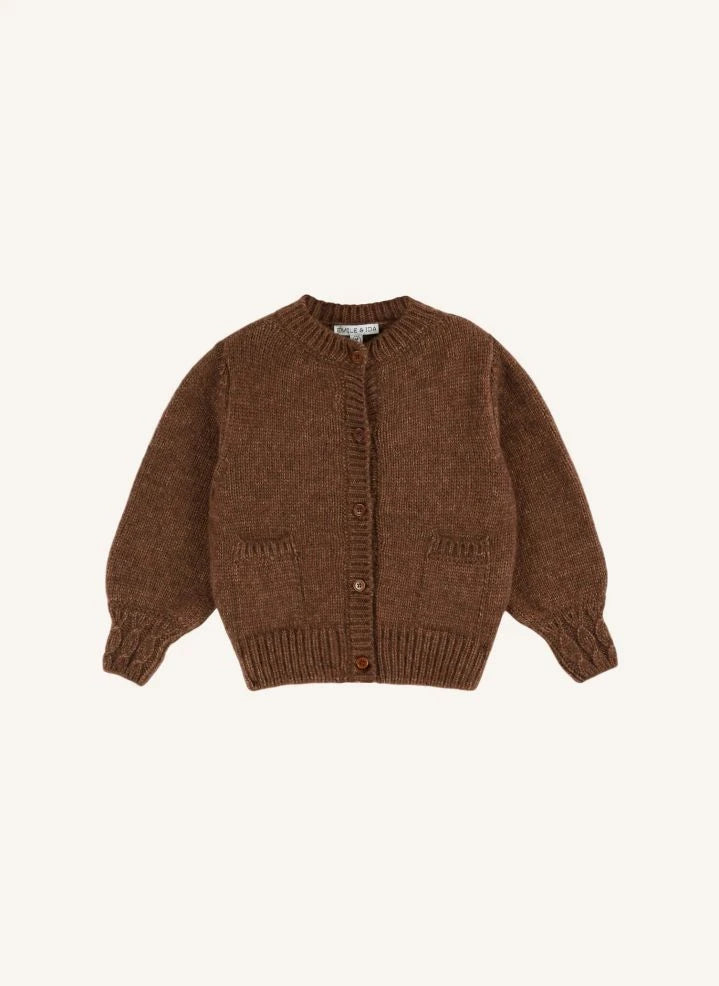 Emile et Ida - Doudou Merinowoll-Strickjacke | Braun