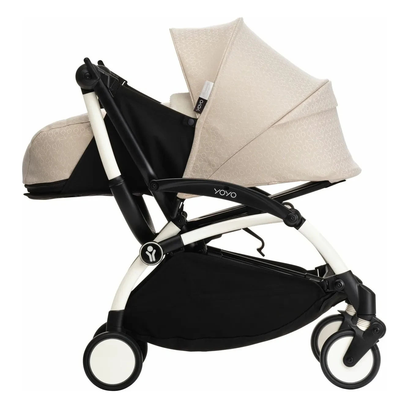 Stokke® - YOYO³ Bonpoint 0+ yenidoğan bebek arabası Beyaz çerçeve | Bej