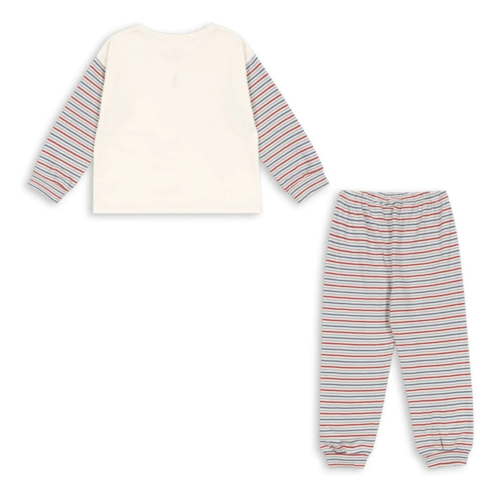 Konges Sløjd - Gestreiftes T-Shirt und Hose aus Bio-Baumwolle Gio | Ecru