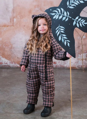 Töastie - Wasserdichte Houndstooth Cloud Jacke Aus Recycletem Material | Braun