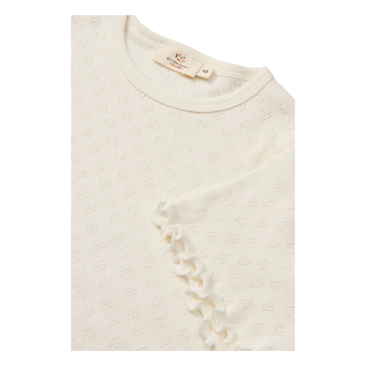 Copenhagen Colors – Pointelle Bio-Baumwoll-T-Shirt | Creme