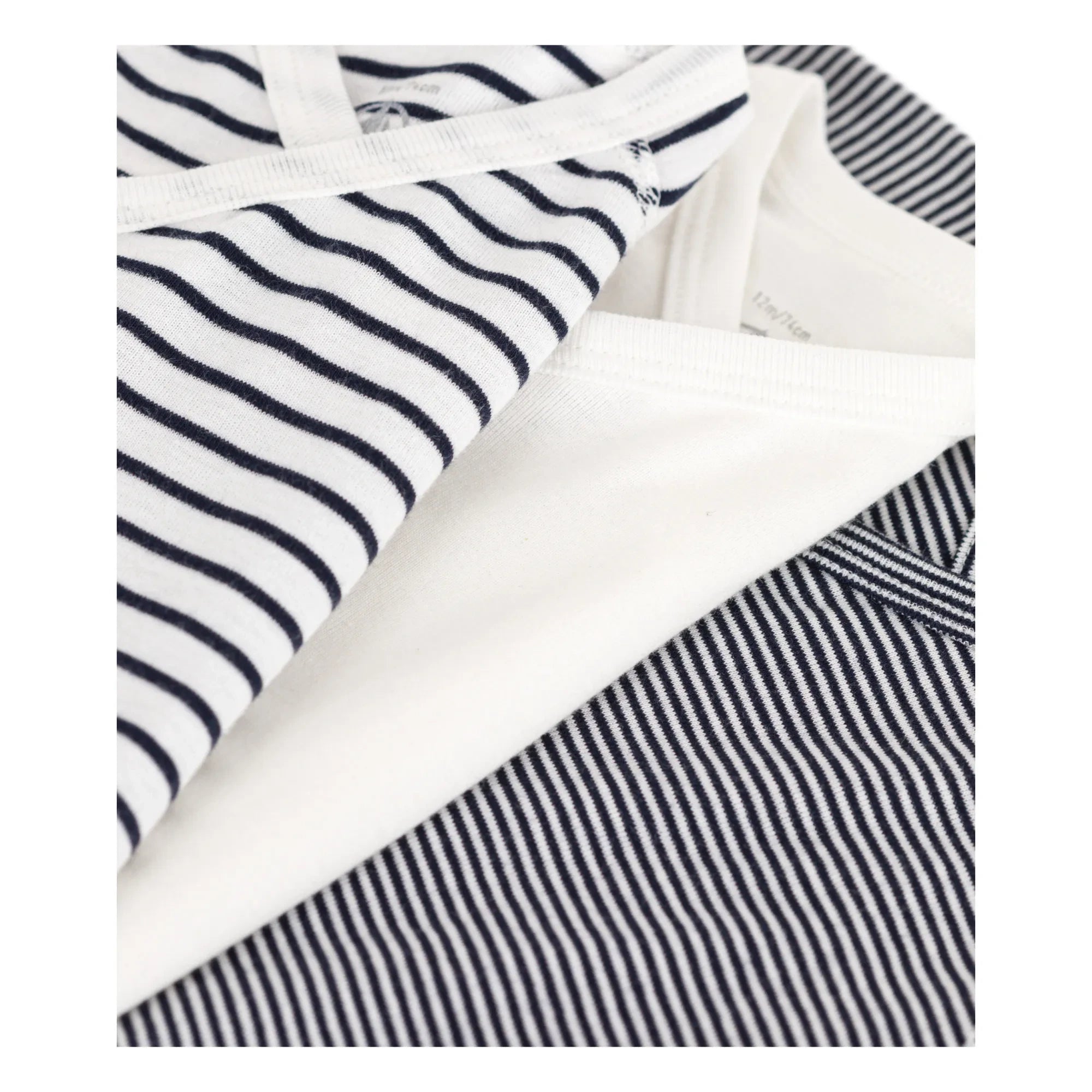Petit Bateau - Gestreifte Neugeborenen Bodys - 3er-Set | Marineblau