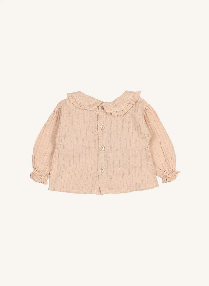 Búho - Lurex Bio-Baumwoll-Bluse | Rosa