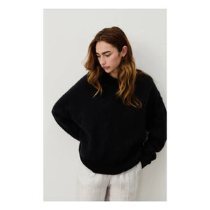 American Vintage - Vitow Alpaka- und Woll-Pullover mit Bootsausschnitt | Schwarz