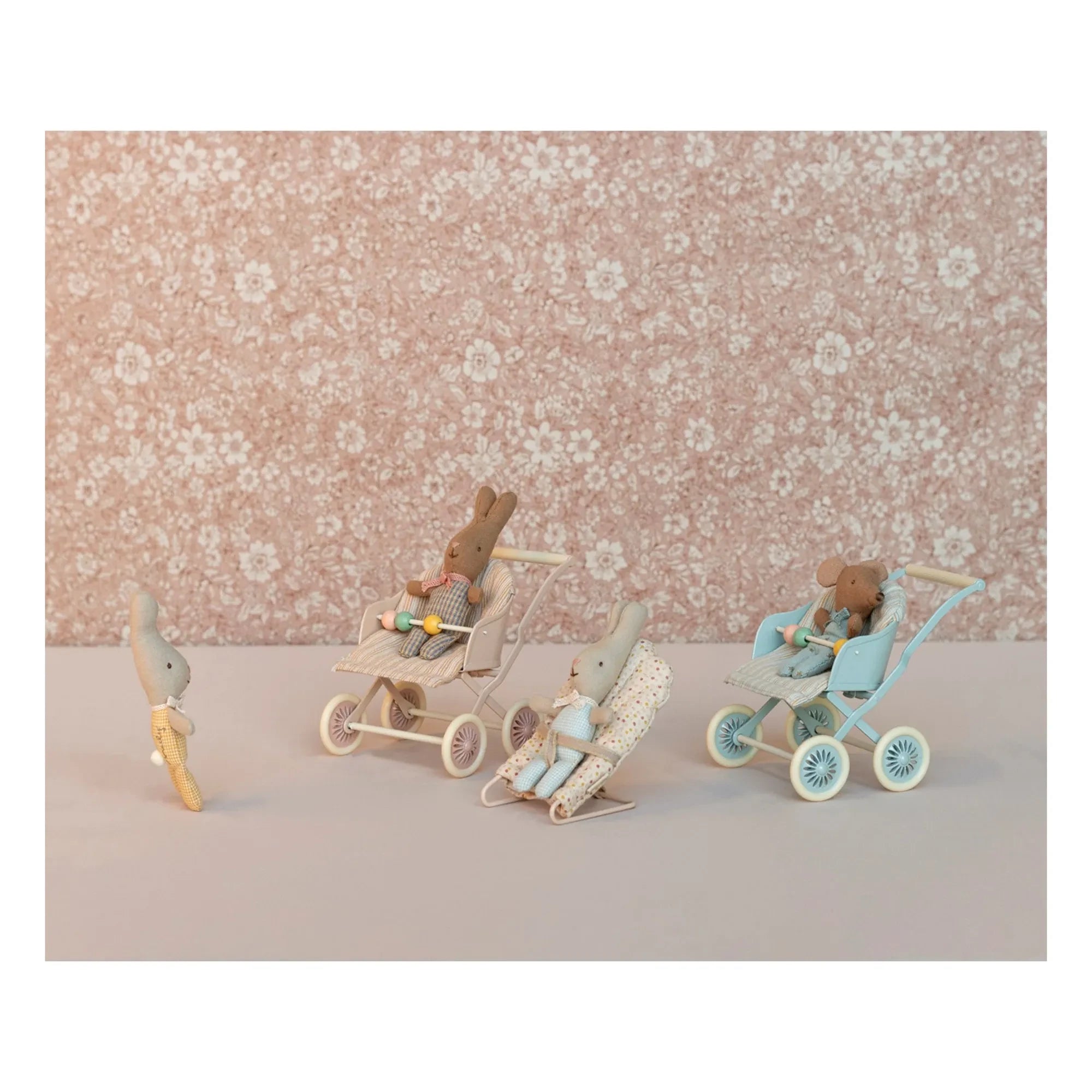 Maileg - Puppenwagen | Grau-Blau