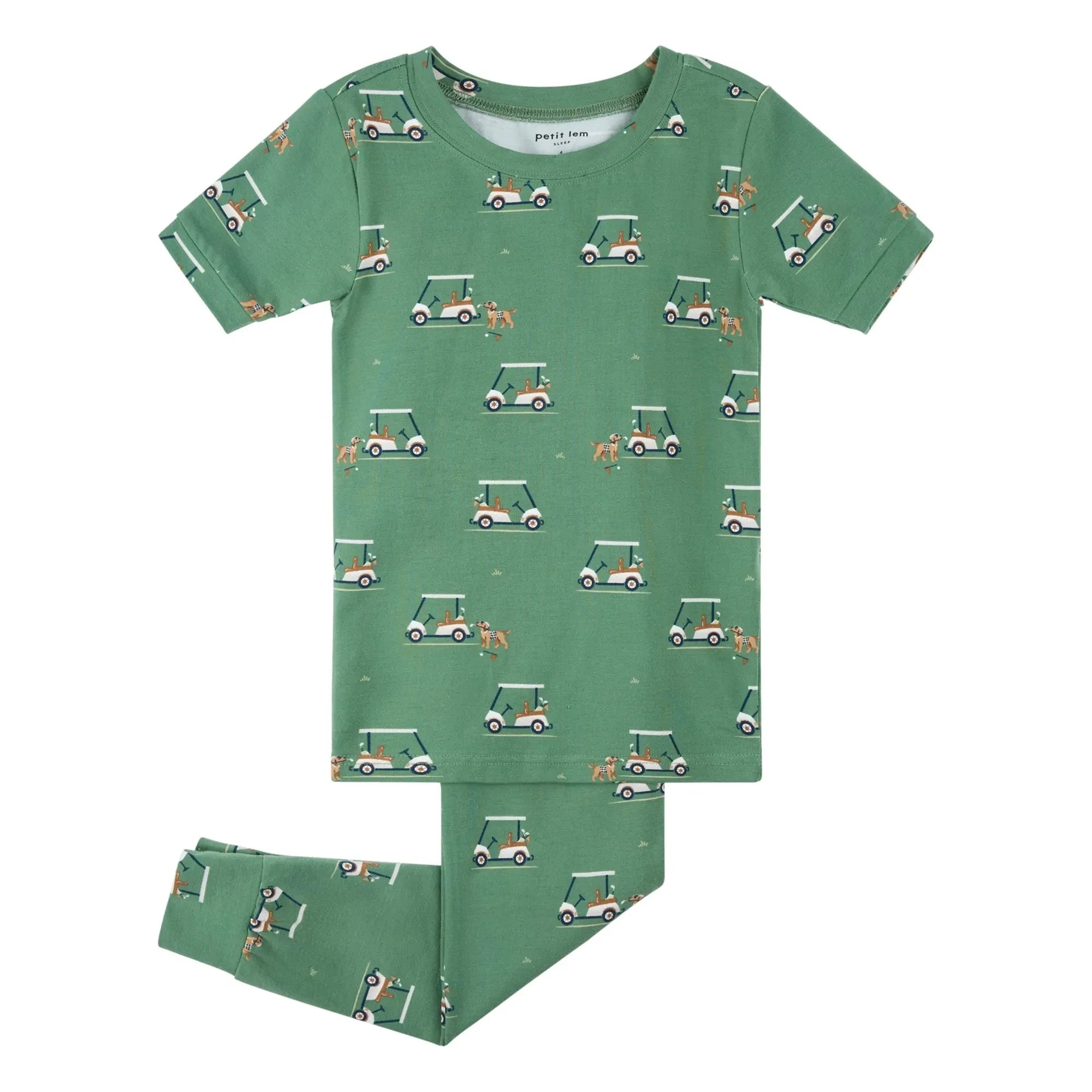Petit Lem - Pyjama Golfettes Bio-Baumwolle und Modal | Waldgrün