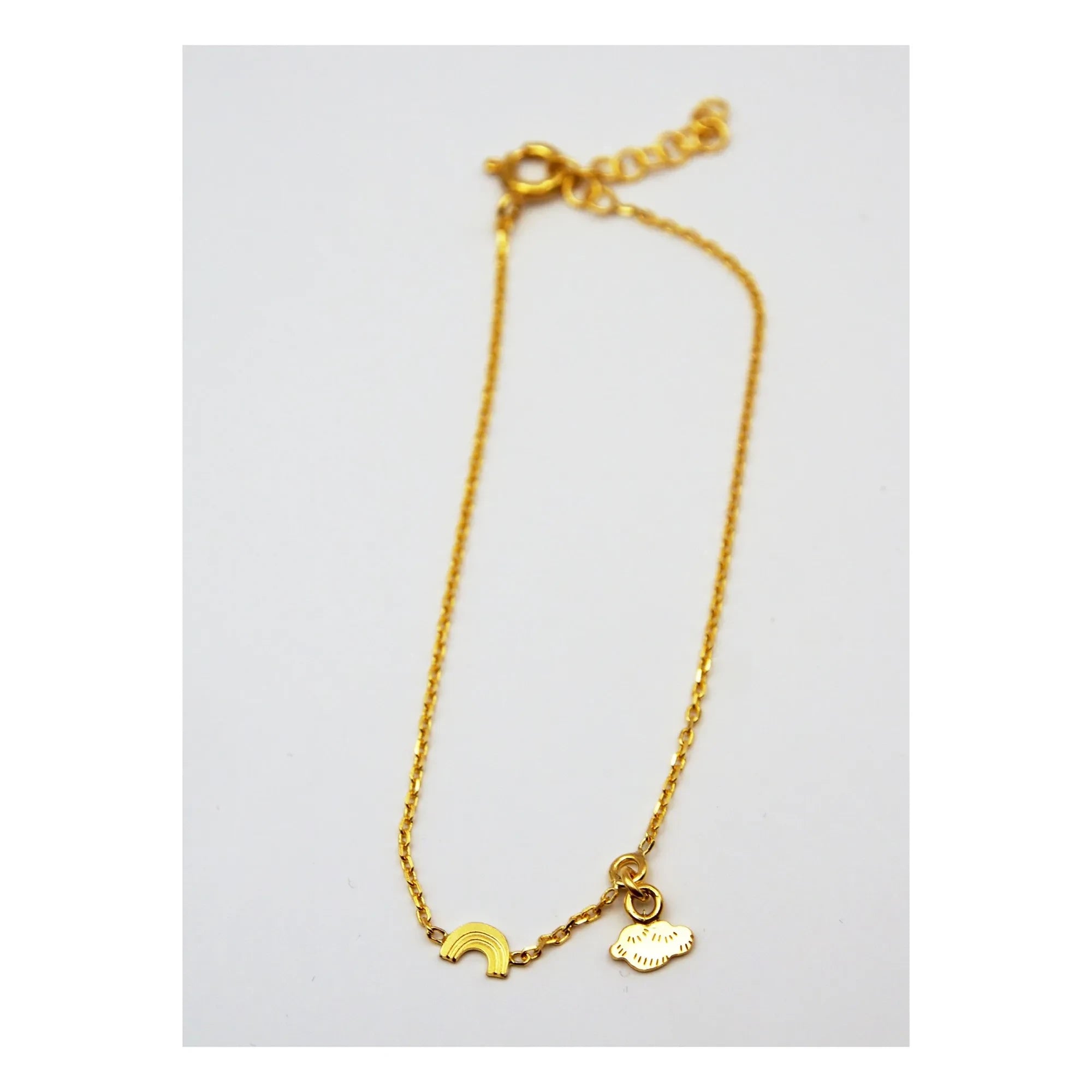 Adorabili - Regenbogen-Wolke Charm Doppel-Armband | Gold