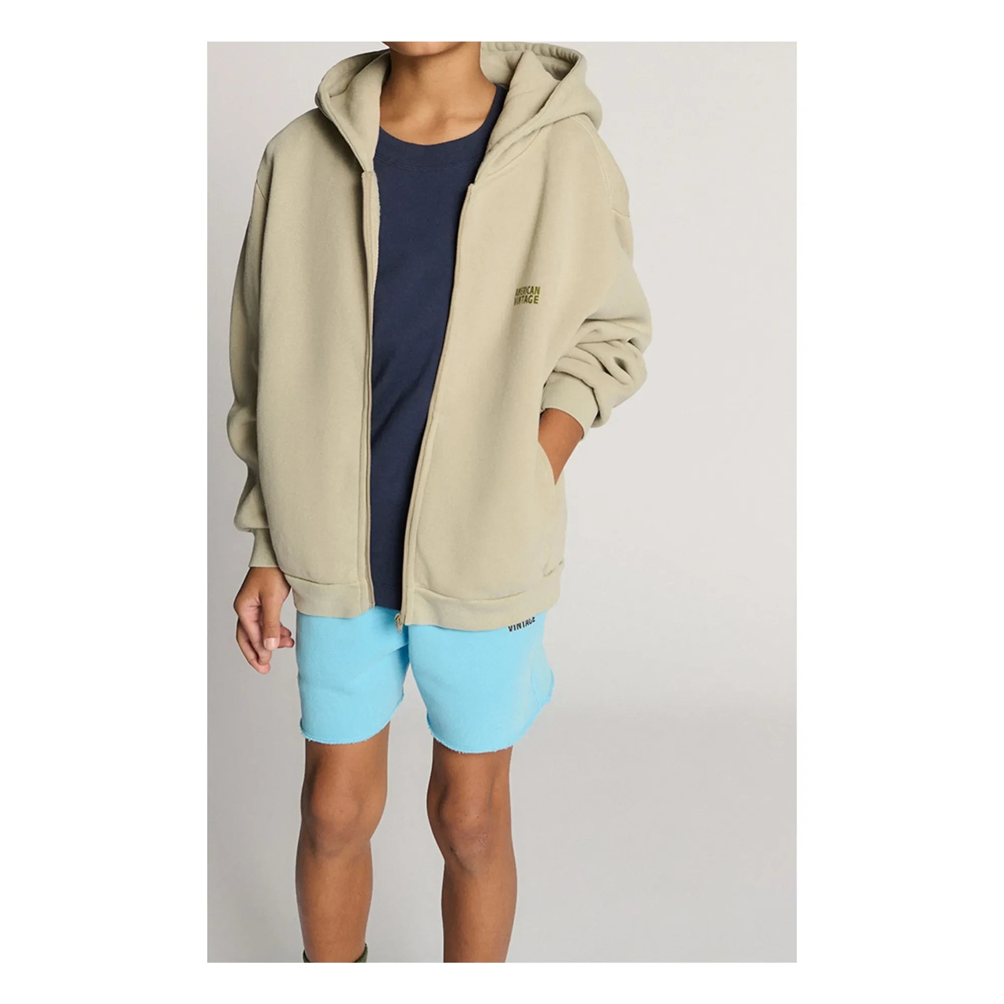 American Vintage - Izubird Kapuzenjacke mit Reißverschluss | Hellgrau