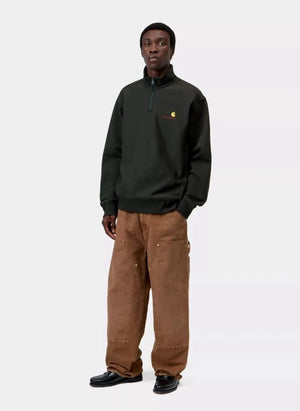 Carhartt WIP - American Script Sweatshirt mit halbem Reißverschluss | Schwarz