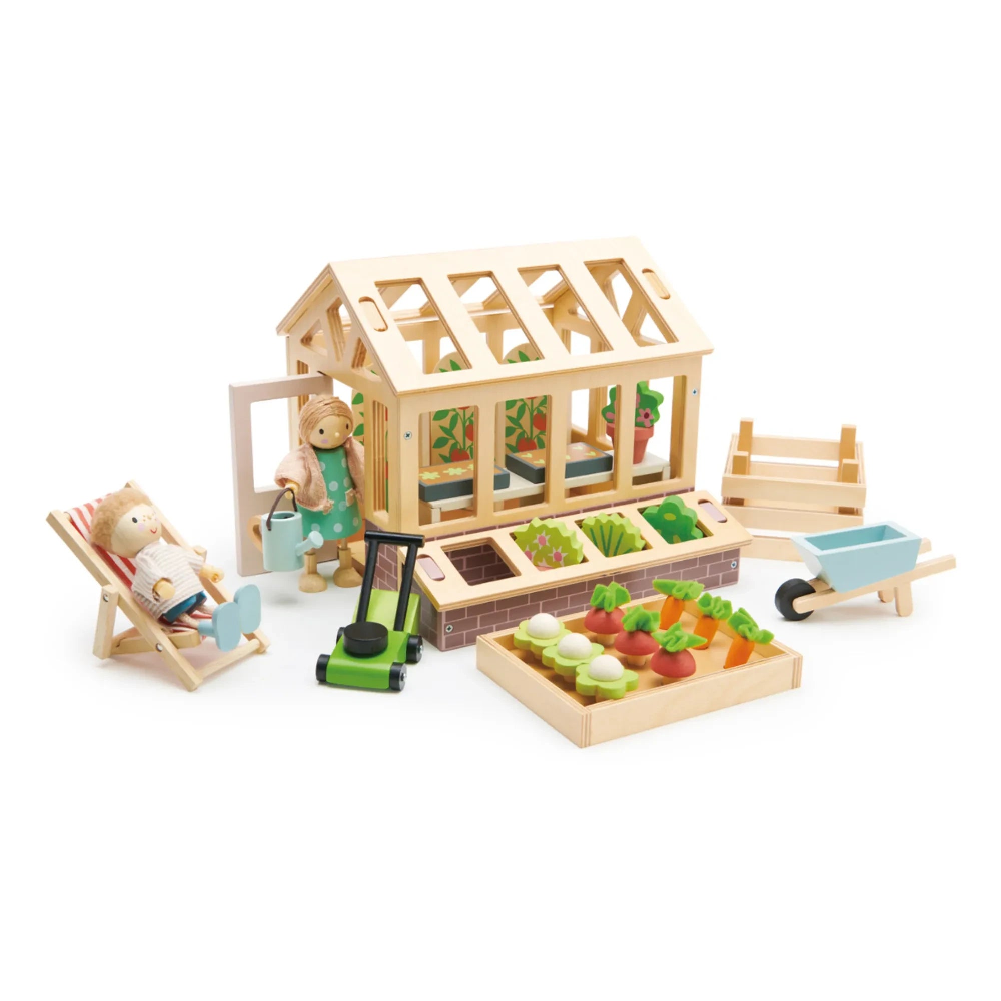 Tender Leaf Toys – Gewächshaus aus Holz und Zubehör