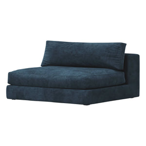 Panac Edition - Bellechasse 2-Sitzer Kamin Sessel, Rohsamt - 120 cm | Marineblau