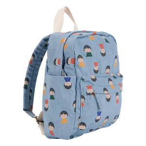 Bobo Choses - Bio-Baumwoll-Rucksack mit Strichfigur | Jeansblau