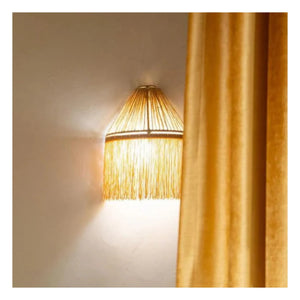 Honoré - Raffia Wandleuchte | Gold