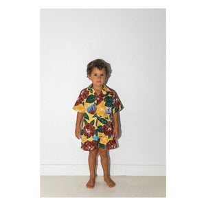 Club Trésor - Overall Popeline Hemd und Shorts Set | Gelb