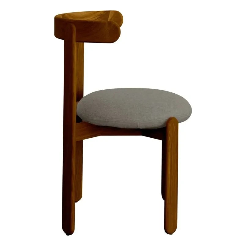 Gabrielle Paris - Teak furnierter Holz Flieder Stuhl, Woll-Sitz | Grau