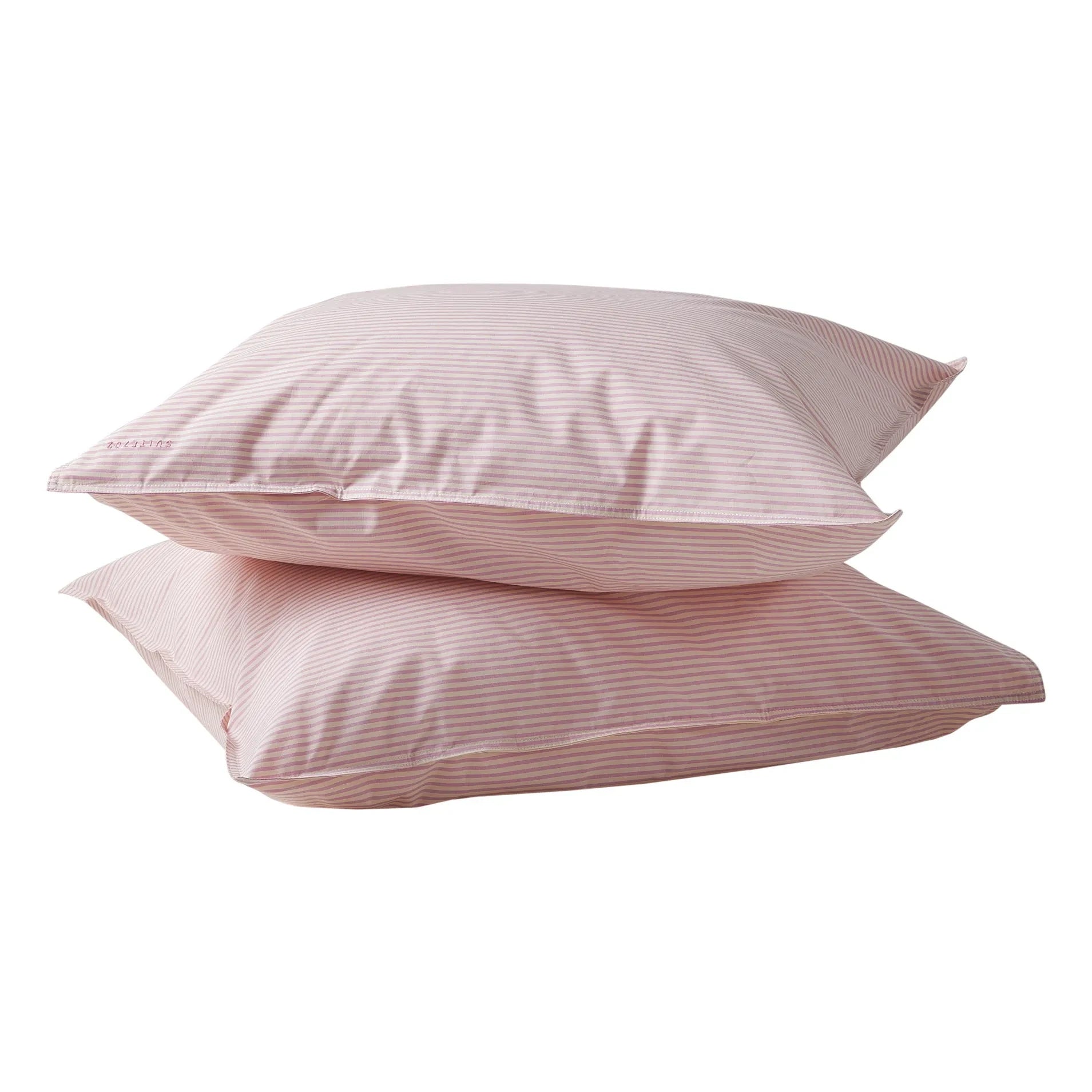 Suite 702 - Gestreifter Kissenbezug aus Bio-Baumwolle - 2er-Set | Rosa