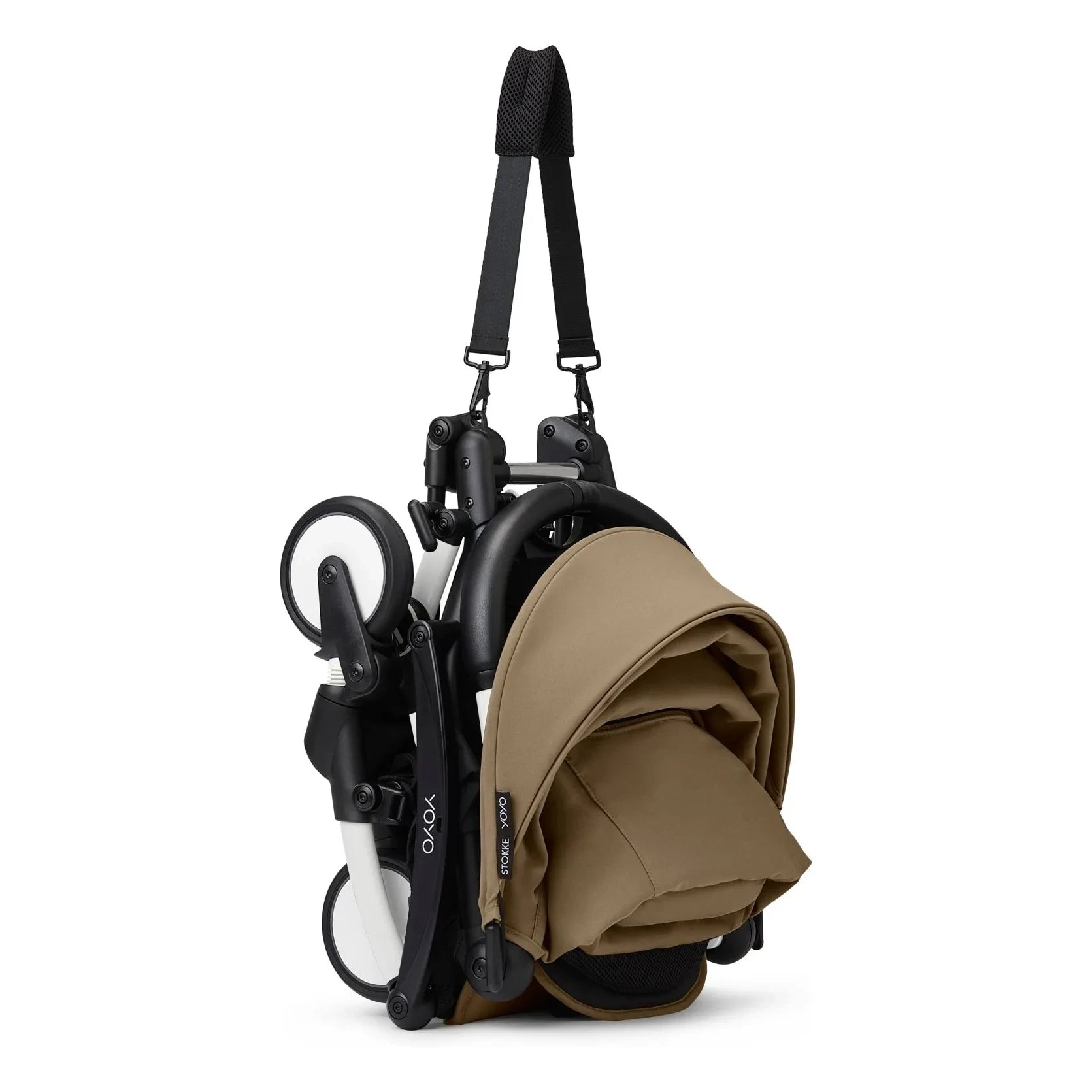 Stokke® - YOYO³ Kinderwagen komplett 0+ und 6+ Weißes Gestell | Toffee