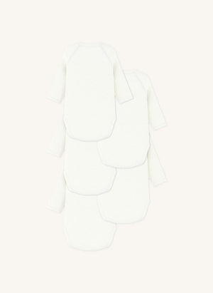 Petit Bateau - 5er Mon Coeur Bio-Baumwoll-Wickelbody-Set | Weiß