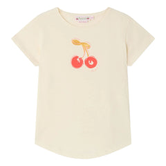 Bonpoint - Aada Kirsch-T-Shirt aus Bio-Baumwolle | Ecru