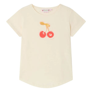 Bonpoint - Aada Kirsch-T-Shirt aus Bio-Baumwolle | Ecru