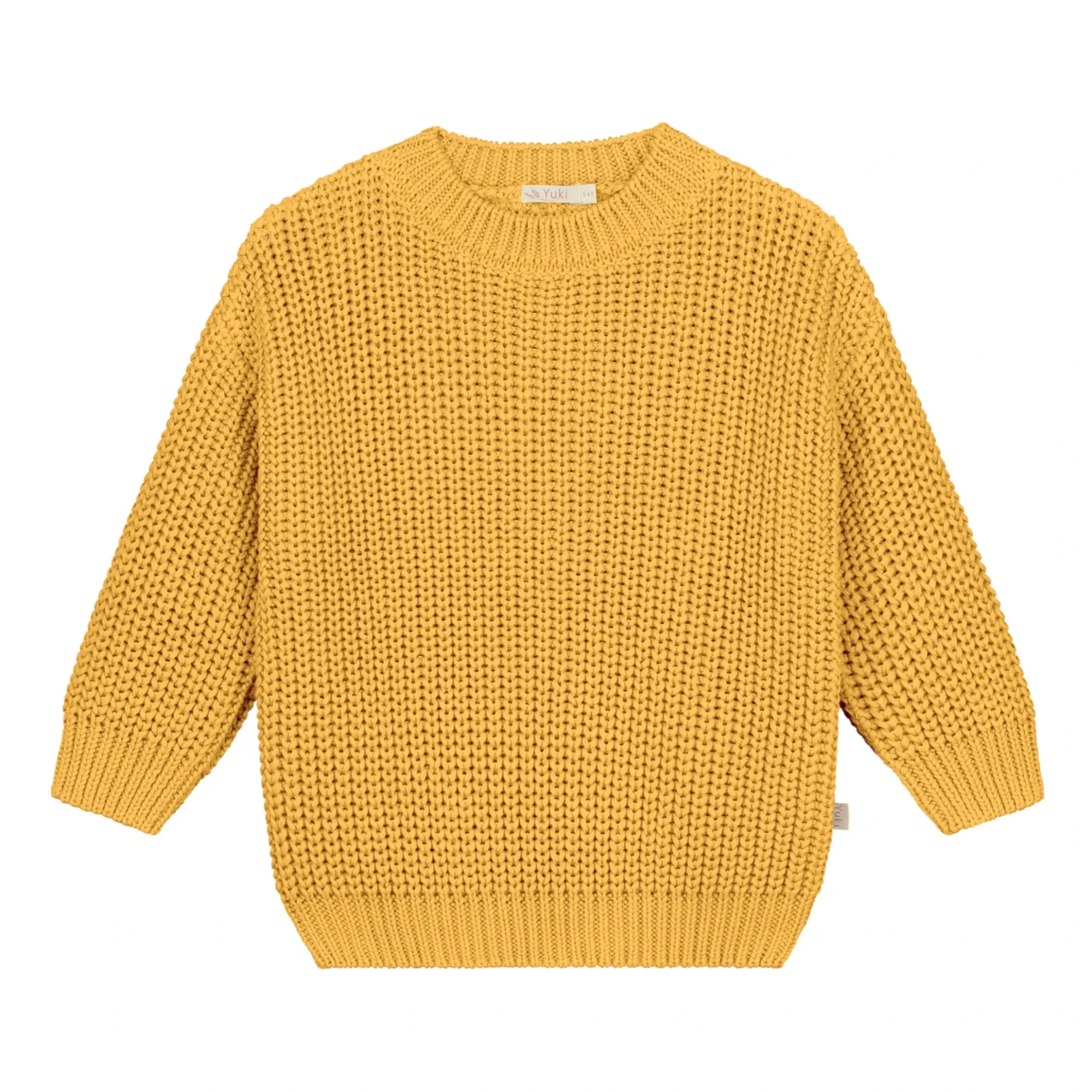 Yuki – Grobstrickpullover aus Bio-Baumwolle | Senf