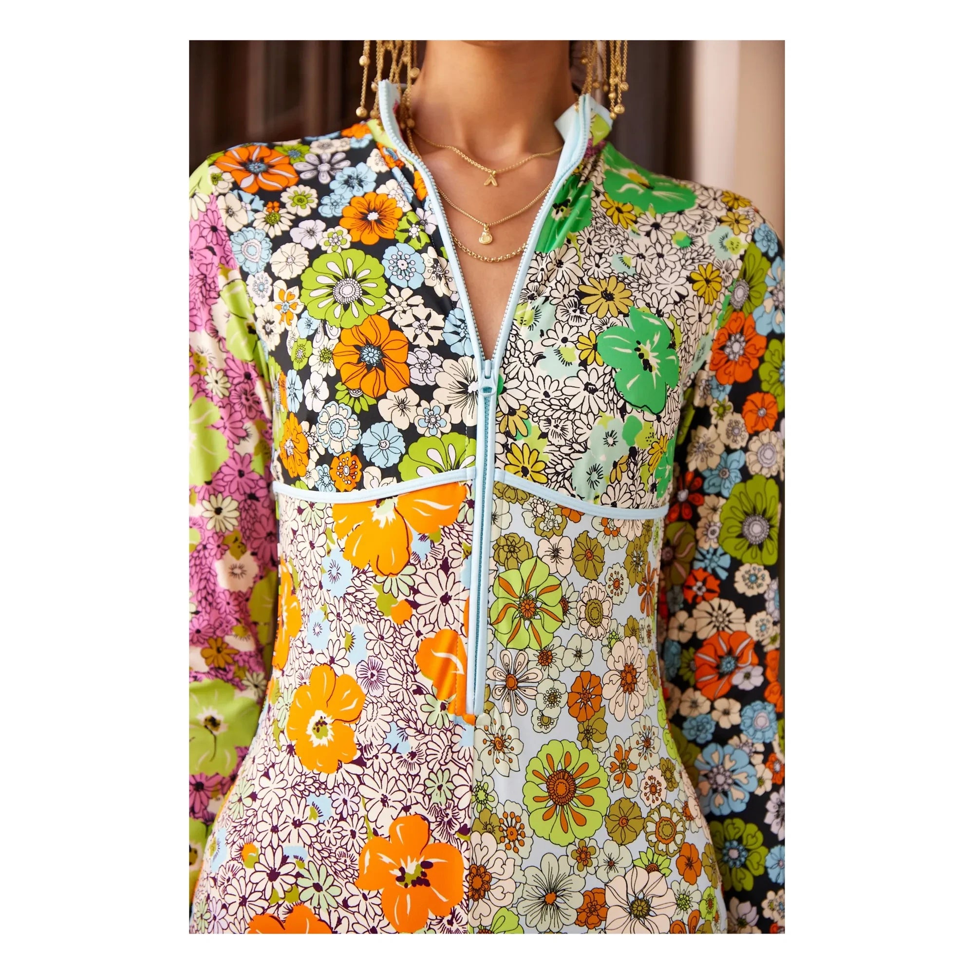 Alémais - Orange Blossom Recycelte Fasern Einteiler Jersey | Hellblau