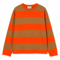 Cozmo - Basic çizgili T-shirt | Neon turuncu