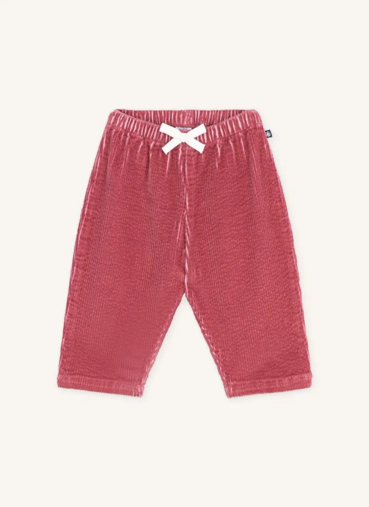 Petit Bateau - Babyhose aus Bio-Baumwollvelours | Rot