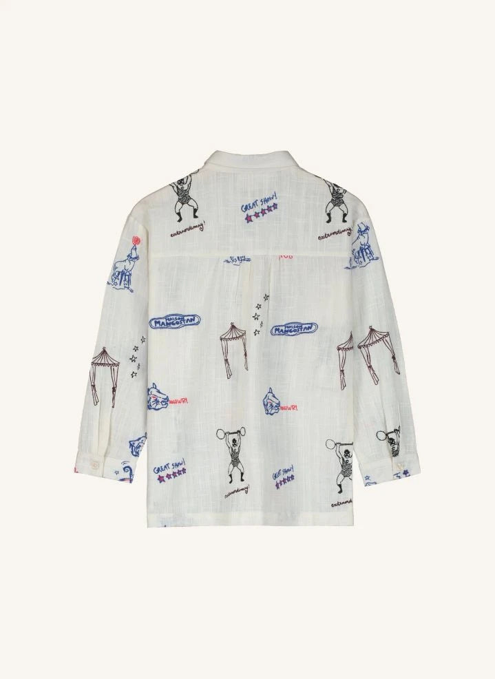 Maison Mangostan - Circus organische Baumwollbluse | Bordeaux