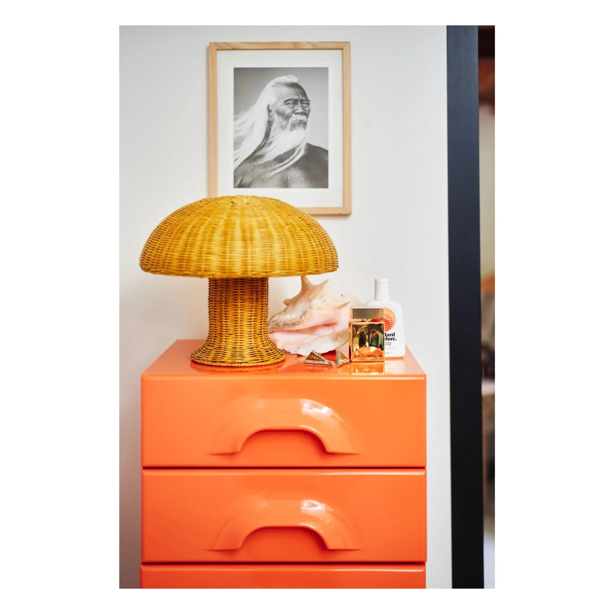 HKliving - Rattan Tischlampe | Senf
