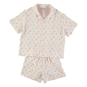 Risu Risu - Wassermelone Bio-Baumwoll-Pyjama | Ecru