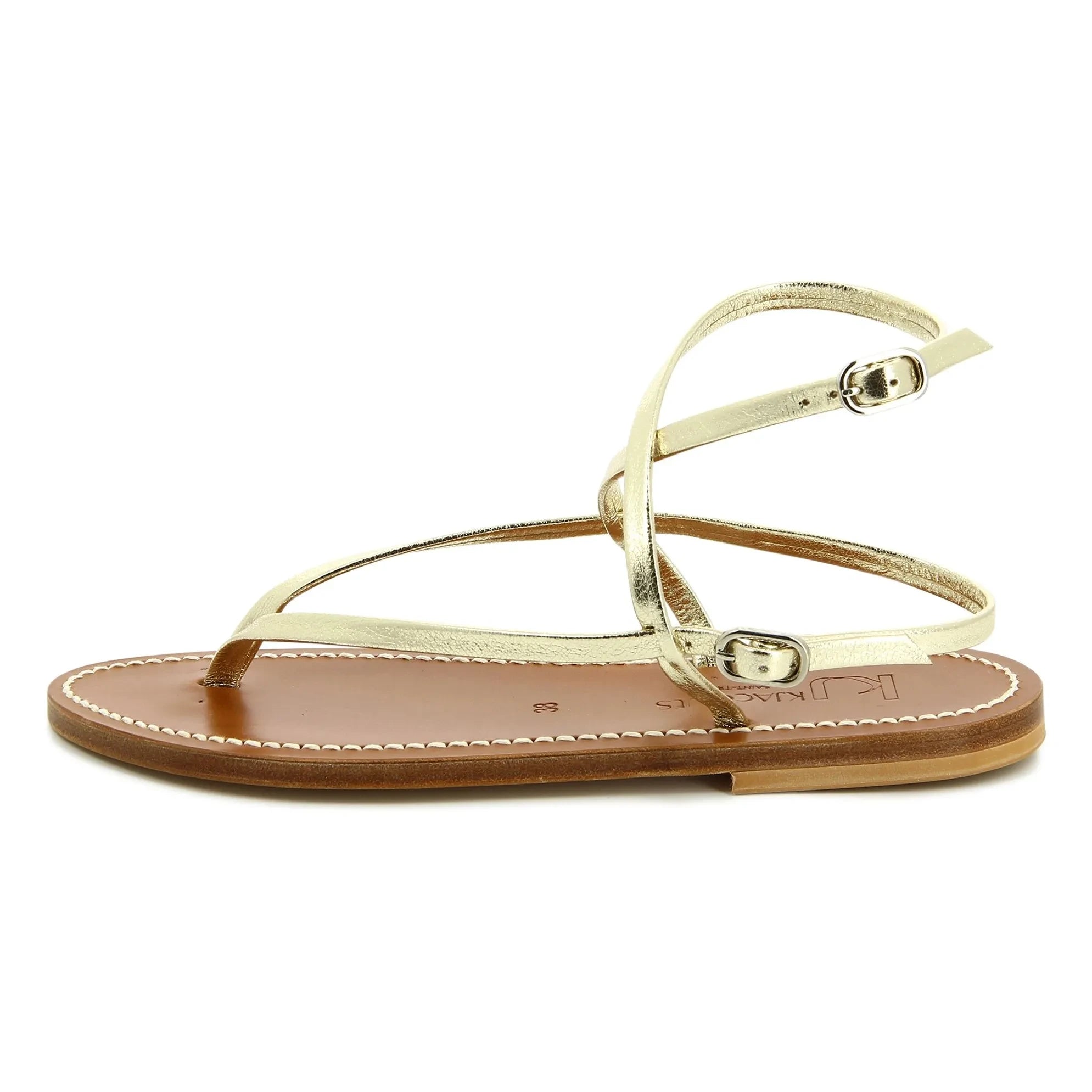 K.Jacques – Abako Metallische Sandalen | Champagner