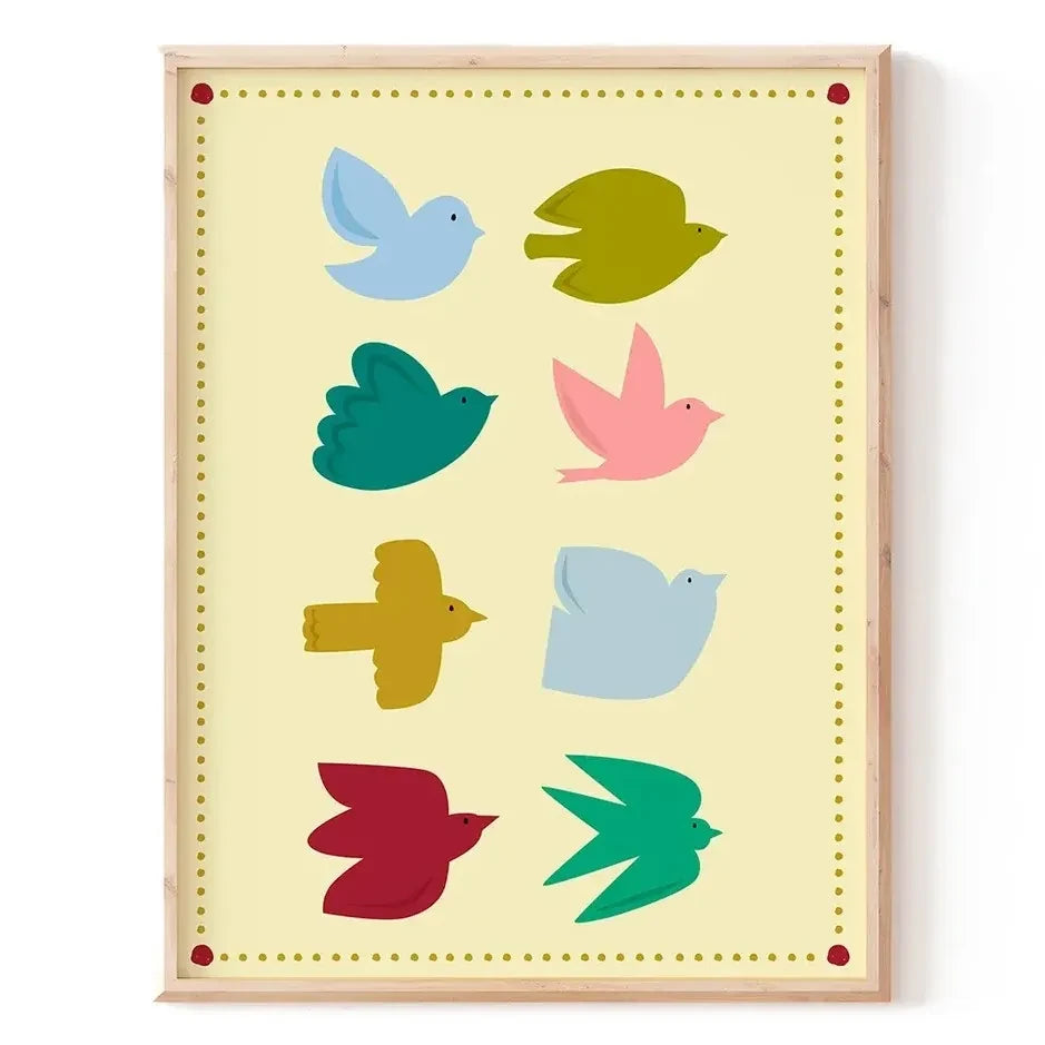 Ma petite vie - Twins Birds Poster | Creme