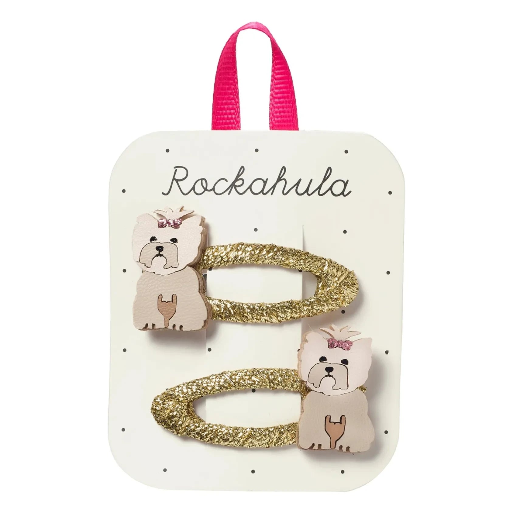 Rockahula Kids - 2-teiliges Penelope Hund Haarspangen-Set | Gold