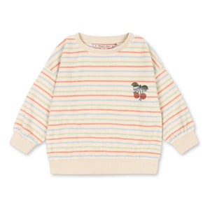 Konges Sløjd - Itty Gestreiftes Geripptes Sweatshirt Bio-Baumwolle | Ecru