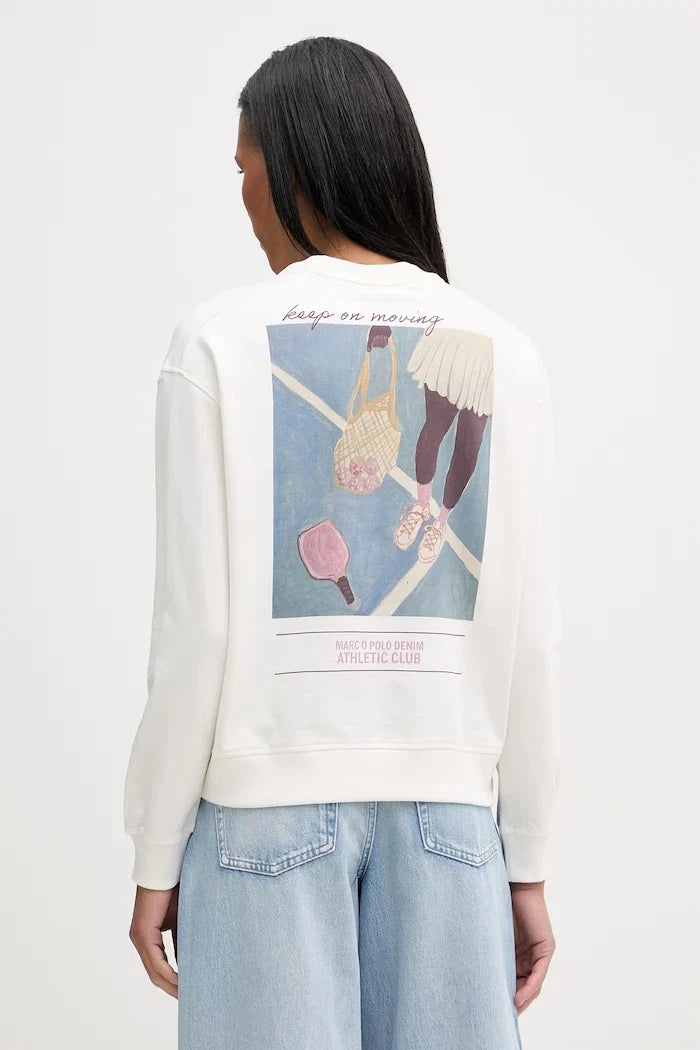 Marc O'Polo kadın pamuklu oversize sweatshirt